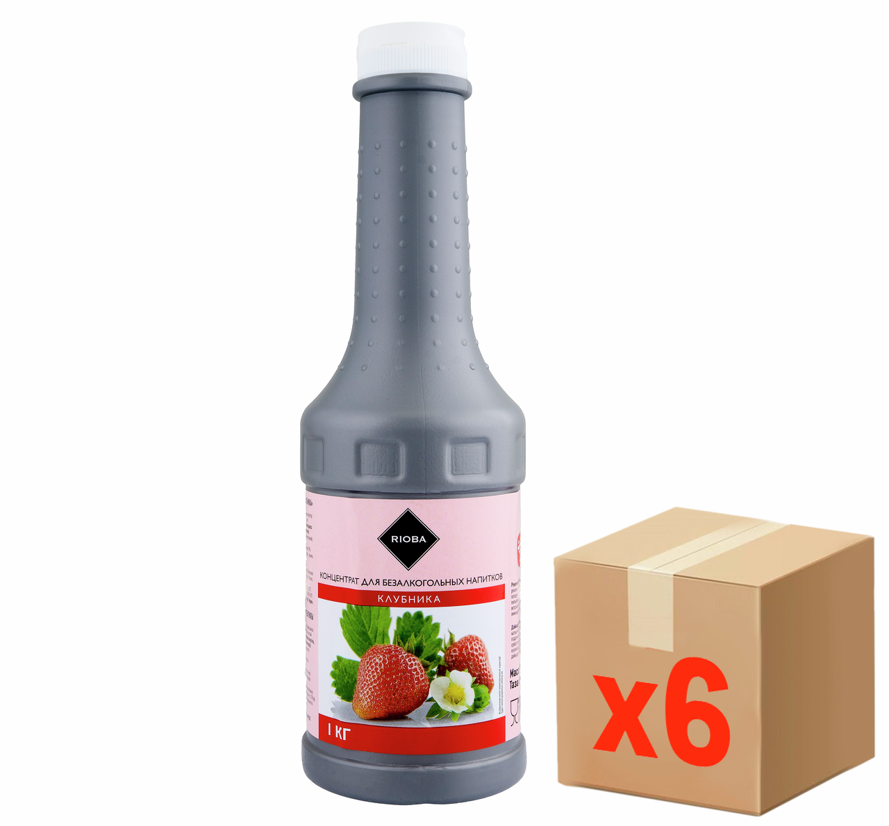 RIOBA Концентрат для безалкогольных напитков клубника, 1кг x 6 шт