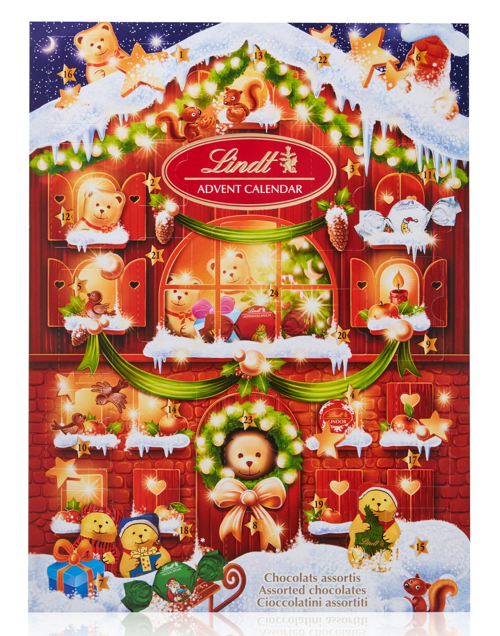 Адвент-календарь Lindt Домик медвежонка, 170г