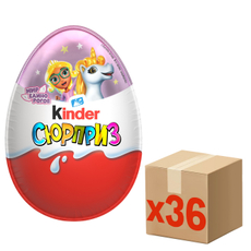 Шоколадное яйцо Kinder Сюрприз с игрушкой внутри коллекция Единороги, 20г x 36 шт