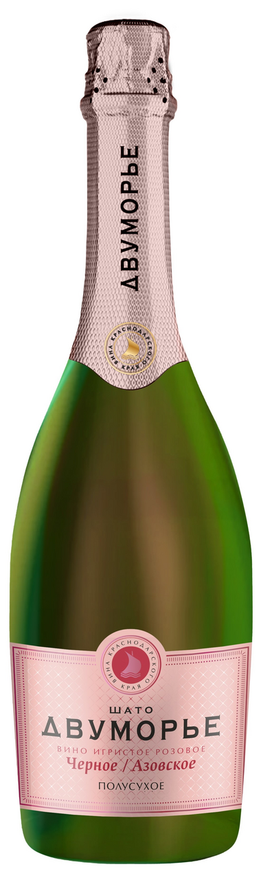 Вино игристое Шато Двуморье розовое полусухое, 0.75л