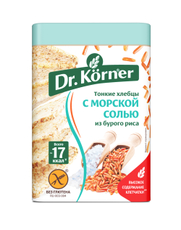 Хлебцы Dr. Korner рисовые с морской солью без глютена, 100г