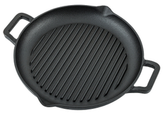 Сковорода-гриль чугунная 2 ручки, 33.5см