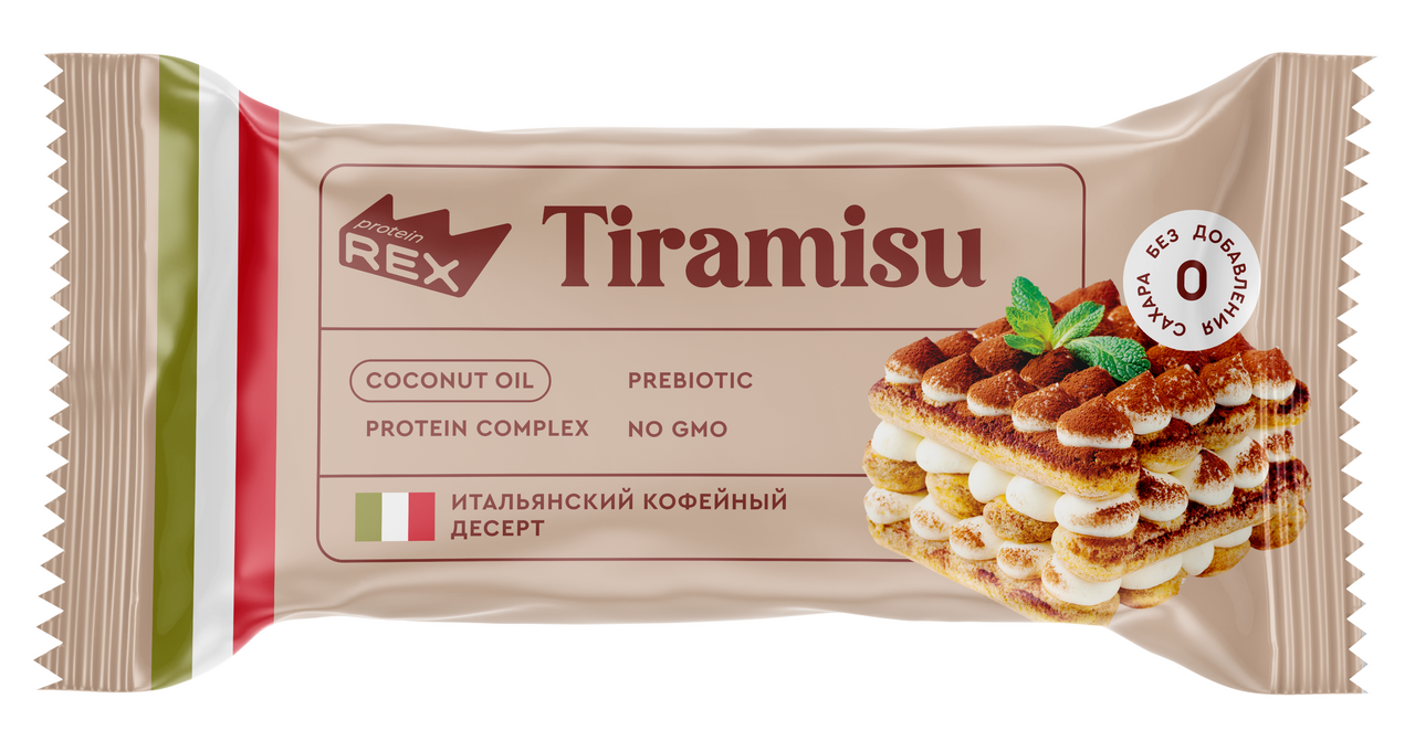 Изображение товара Пирожное протеиновое ProteinRex Тирамису без сахара, 40г