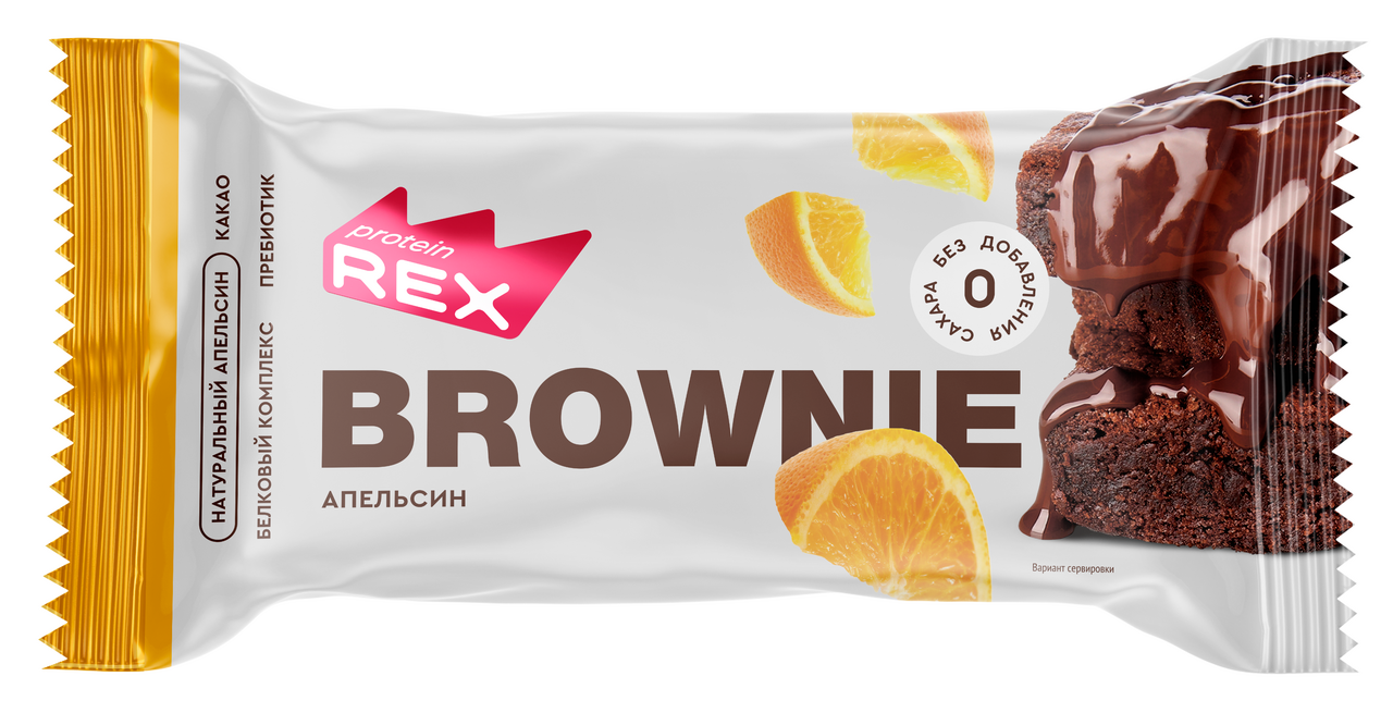 Изображение товара Пирожное ProteinRex Брауни апельсин без сахара, 50г