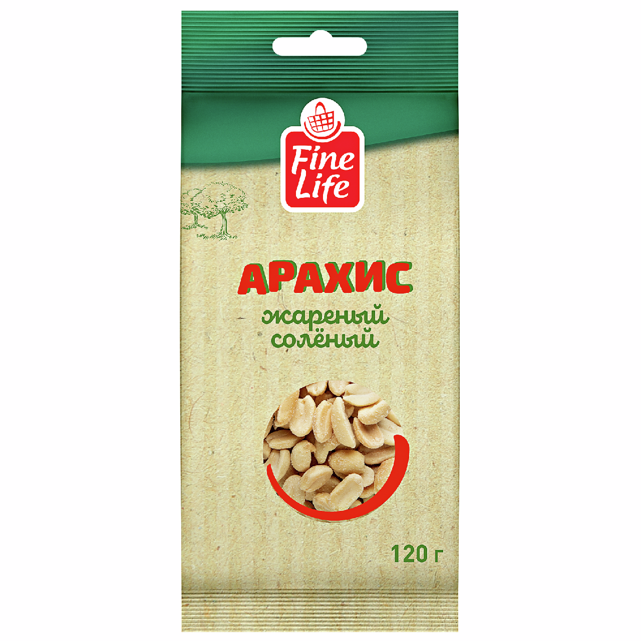 Fine Life Арахис жареный соленый, 120г