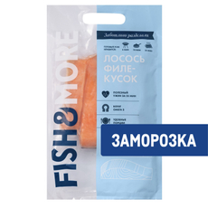 Лосось филе-кусок Fish&More на коже замороженный, 500г