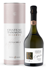 Вино Chateau Tamagne Reserve 48 месяцев белое экстра брют в подарочной упаковке, 0.75л