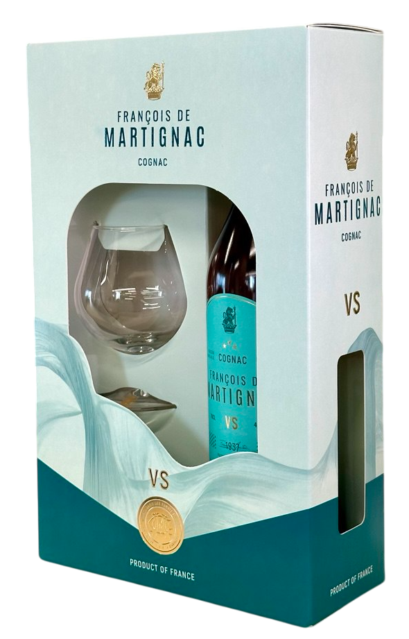 Изображение товара Коньяк Francois de Martignac VS 0.7л в подарочной упаковке с бокалом