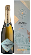 Вино игристое Абрау Дюрсо Виктор Дравиньи в подарочной упаковке белое брют, 0.75л