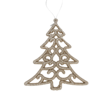 Подвеска Christmasdeluxe Елочка Шампань акриловая, 16 x 14см