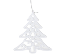 Подвеска Christmasdeluxe Елочка белая акриловая, 16 x 14см