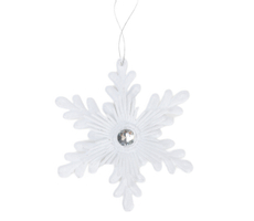 Подвеска Christmasdeluxe Снежинка белая акриловая, 14 x 14 x 3см