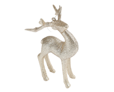 Подвеска Christmasdeluxe Олень Шампань акриловая, 8.5 x 6 x 15см