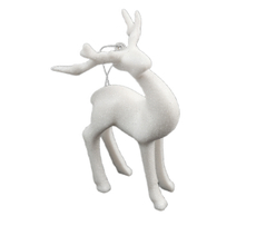 Подвеска Christmasdeluxe Олень белая акриловая, 8.5 x 6 x 15см