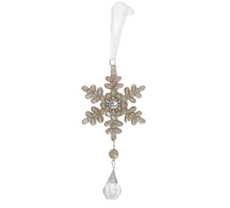 Подвеска Christmasdeluxe Снежинка Шампань акриловая, 20 x 10.5см