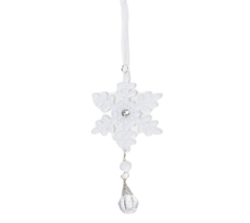 Подвеска Christmasdeluxe Снежинка белая акриловая, 20 x 10.5см