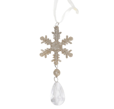Подвеска Christmasdeluxe Снежинка Шампань акриловая, 16 x 7.5см