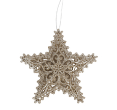 Подвеска Christmasdeluxe Звезда Шампань акриловая, 12.5 x 12 x 3см