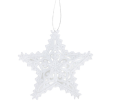 Подвеска Christmasdeluxe Звезда белая акриловая, 12.5 x 12 x 3см