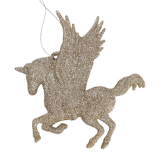 Подвеска Christmasdeluxe Единорог Шампань акриловая