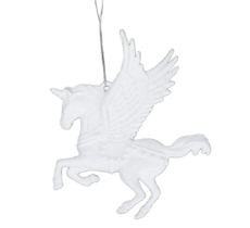 Подвеска Christmasdeluxe Единорог белая акриловая