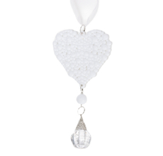 Подвеска Christmasdeluxe Сердце белая акриловая, 17 x 8см