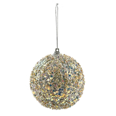 Шар елочный Christmasdeluxe шампань в сердечках пенопласт, 10см