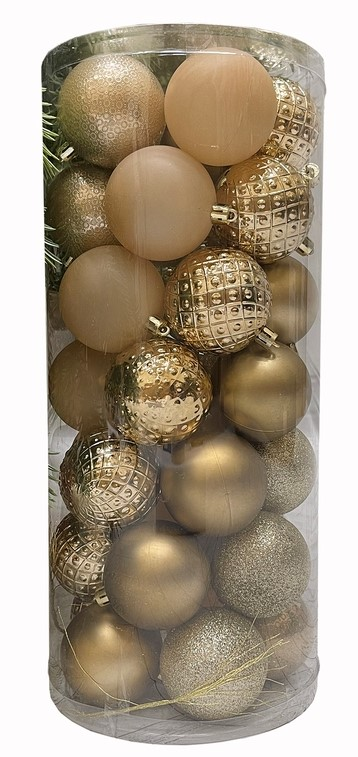 Набор елочных шаров Christmasdeluxe Капучино пластиковый 6см, 35шт