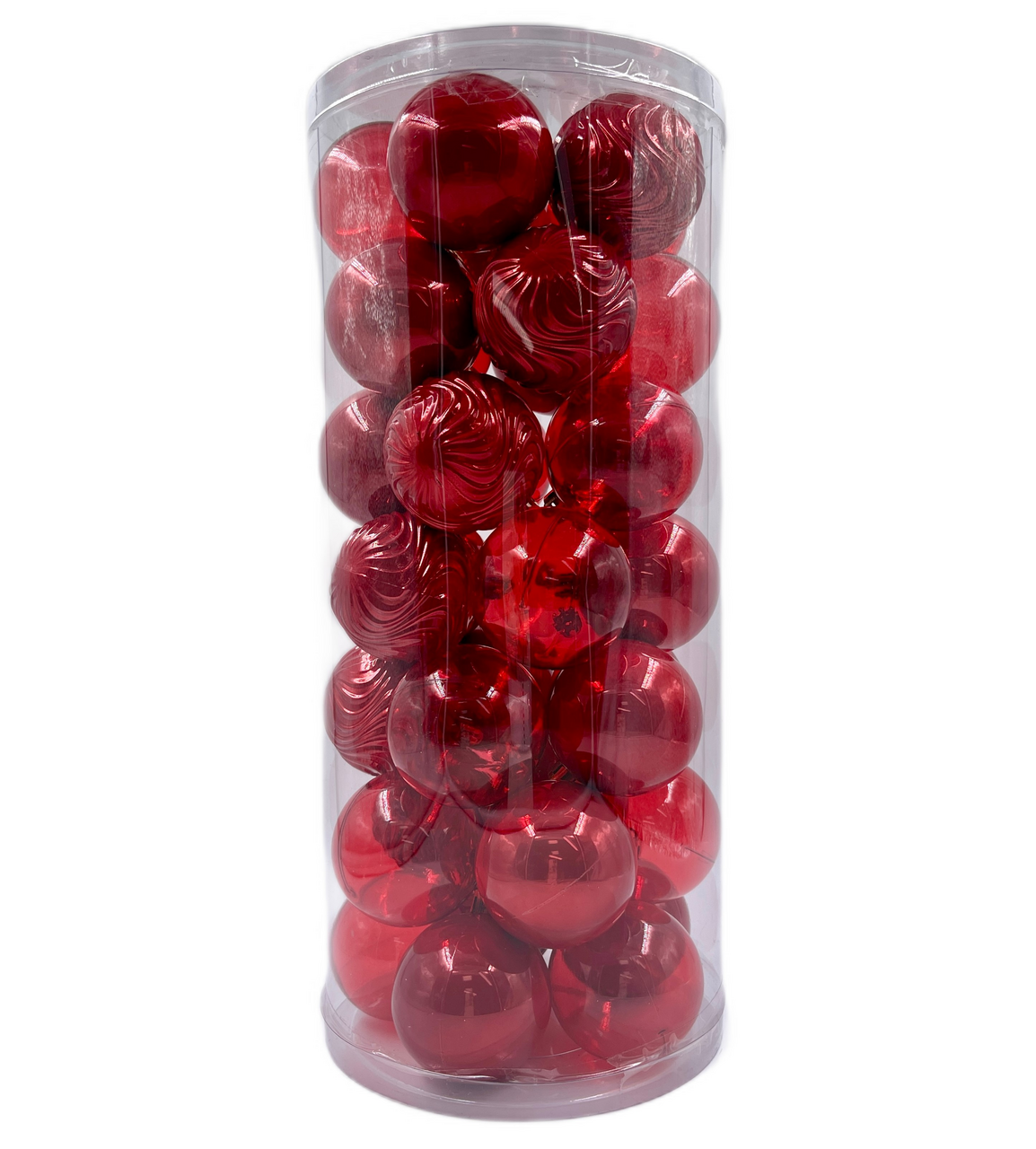 Набор елочных шаров Christmasdeluxe красный пластик 6см, 35шт