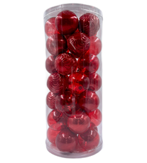 Набор елочных шаров Christmasdeluxe красный пластик 6см, 35шт