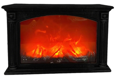 Камин декоративный Christmasdeluxe бронзовый имитация огня с теплым белым светом