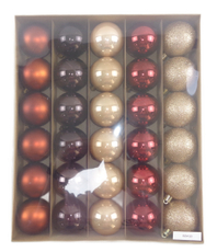 Набор елочных шаров Christmasdeluxe медь, бордо и шампань пластиковый 5см, 30шт