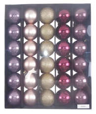 Набор елочных шаров Christmasdeluxe фиолетовый и шампань пластиковый 5см, 30шт