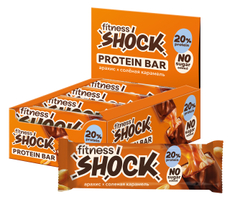 Батончик протеиновый Fitness Shock карамель и арахис, 50г x 12 шт