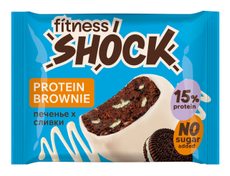 Пирожное протеиновое Fitness Shock брауни печенье со сливками, 50г
