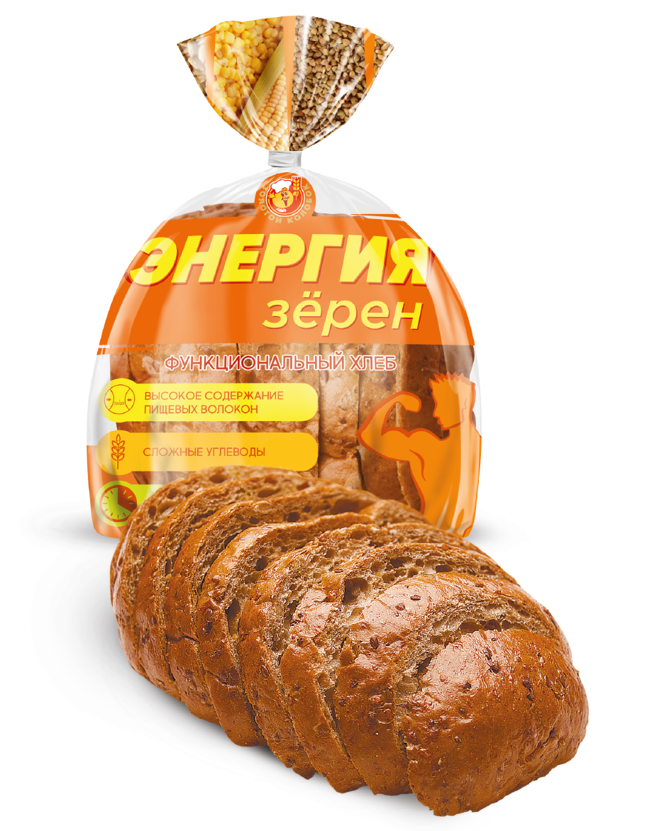 Хлеб Золотой колобок Энергия зерен 8 злаков, 200г