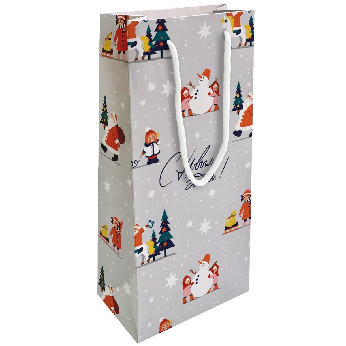 Изображение товара Пакет под бутылку Be Smart New Year, 15 x 32см