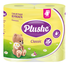 Туалетная бумага Plushe Classic ромашка двуслойная 4 рулона