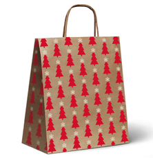 Сумка подарочная Архбум-Упак Красная елка, 25 x 32 x 11см