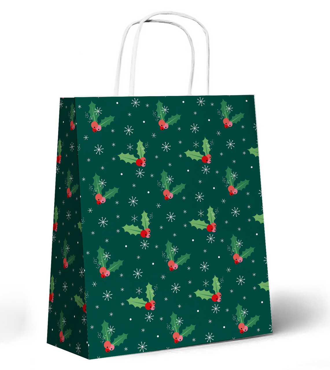 Сумка подарочная Архбум-Упак Зеленая ягода, 32 x 39 x 17см