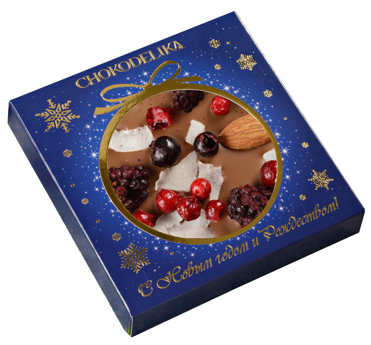 Шоколад Chokodelika молочный ежевика с кокосом и миндалем, 75г