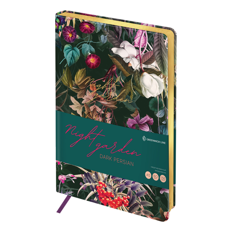 Изображение товара Ежедневник недатированный Greenwich Line Night Garden Dark Persian А5, 136л