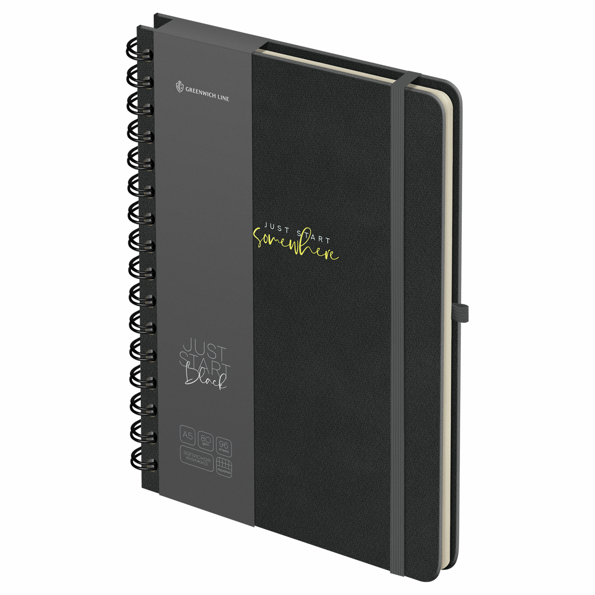 Изображение товара Записная книжка Greenwich Line Just Start Black формат А5 96 страниц