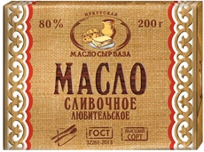 Масло сливочное Качугское 80%, 200г