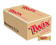 Конфеты Twix Minis шоколадные, 2.7кг