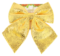 Бант Christmasdeluxe золотой полиэстер, 20 x 22см