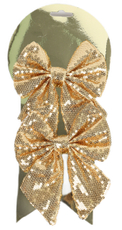 Набор бантов Christmasdeluxe золотых полиэстер 12 x 14см, 2шт