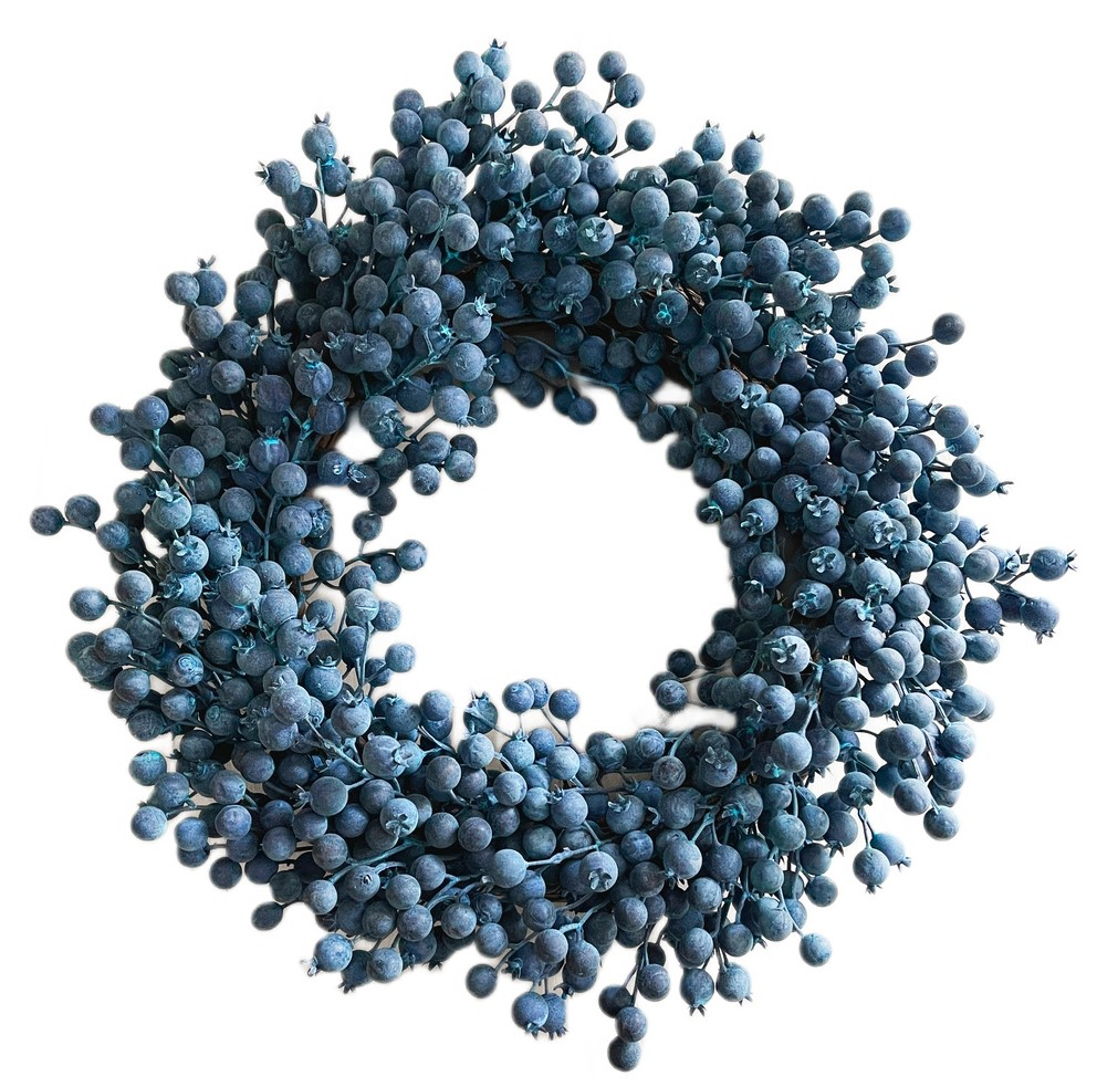 Венок из голубых ягод Christmasdeluxe пенопласт, 40см