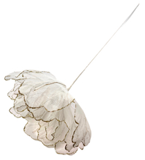 Цветок Christmasdeluxe белый с золотом, 26см