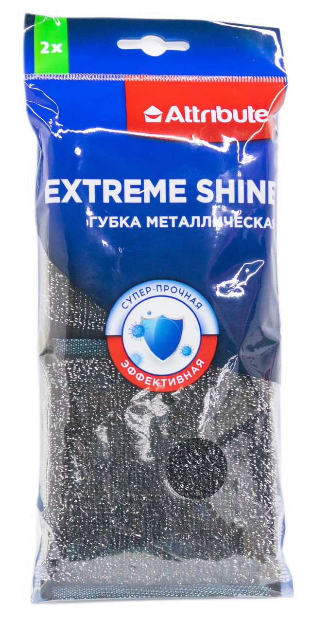 Губка Attribute Extreme Shine металлическая, 2шт